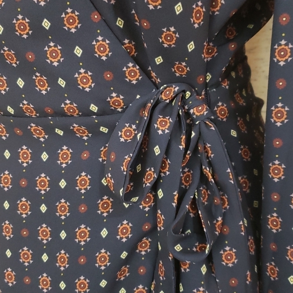 NWT Navy Dress with Side Tie - Picture 3 of 8